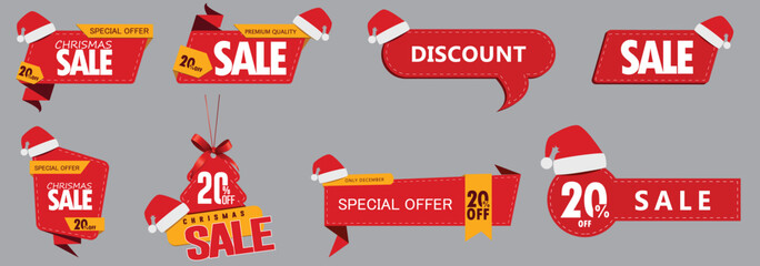 Chrismas sale labels set