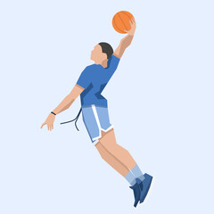 Fototapeta premium basketball player throwing ball isolated on white background