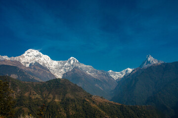 Mardi Himal, Mt. Machhapuchhare, Annapurna mountain seen during Annapurna Base Camp  Trekking Nepal