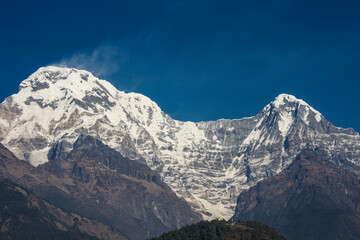 Fototapeta premium Mardi Himal, Mt. Machhapuchhare, Annapurna mountain seen during Annapurna Base Camp Trekking Nepal