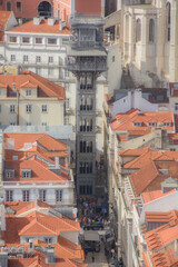 Fototapeta na wymiar Famous Santa Justa elevator in the heart of the city of Lisbon in Portugal