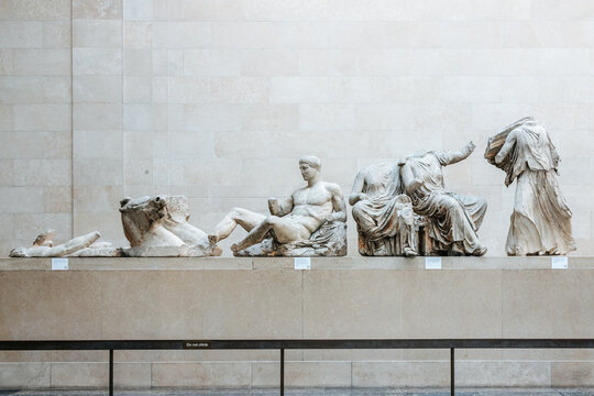 The famous Elgin Marbles and Parthenon sculptures at the British Museum in London, England