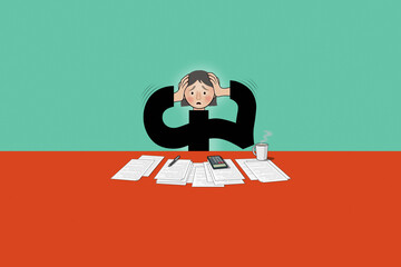 Woman stressed by finance