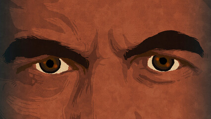 Close up of anxious eyes