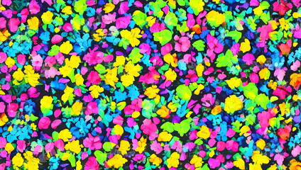 カラフルな花の背景　テクスチャ　素材