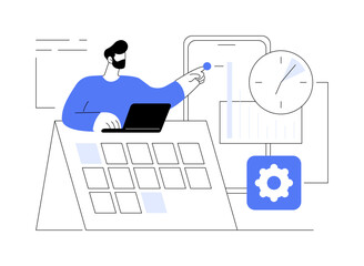 Time management abstract concept vector illustration.