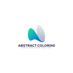 abstract logo letter U modern gradient colorful