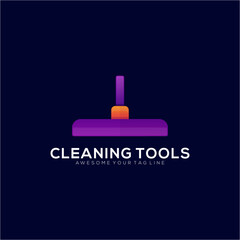 Cleaning tools colorful logo gradient modern