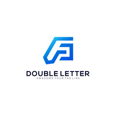 letter FP logo gradient modern
