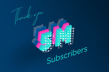 5 Million  subscribers celebration greeting banner with Multi Layers Design