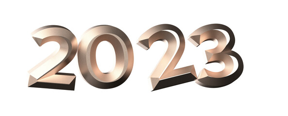 Happy New Year 2023. 3D illustration numbers isolated