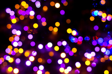 Textured festive background with blurred lights