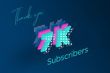 7 K  subscribers celebration greeting banner with Multi Layers Design