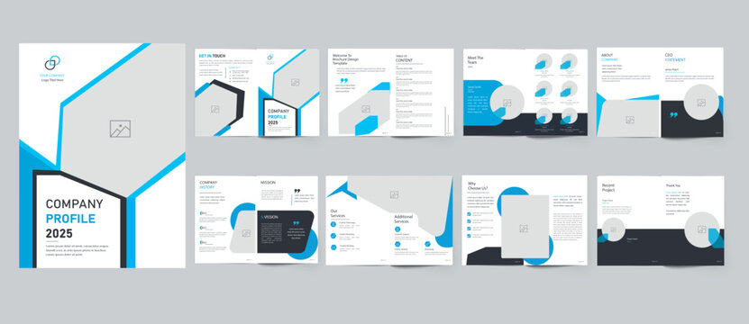 Orange business brochure template layout design, minimal business brochure template design,  16 page corporate brochure editable template layout.