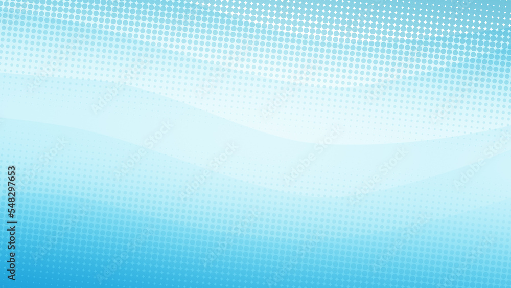 Poster abstract dotted turquoise colored background with sheer waves. halftone pattern illustration in 4k r