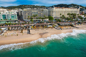 Aerial view of the city of Cannes on the French Riviera. The home of the Cannes film festival