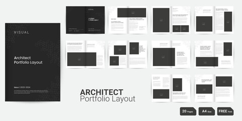 Fototapeta na wymiar Architect Portfolio Layout Design Portfolio Layout