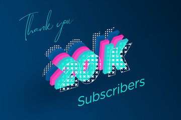 20 K subscribers celebration greeting banner with Multi Layers Design