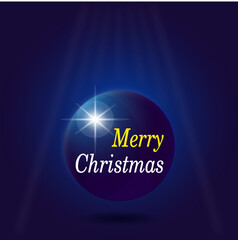Christmas ball isolated on blue background