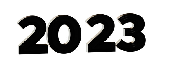 Typography design of 2023 with 3d style