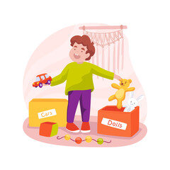Learn to organize things isolated cartoon vector illustration.