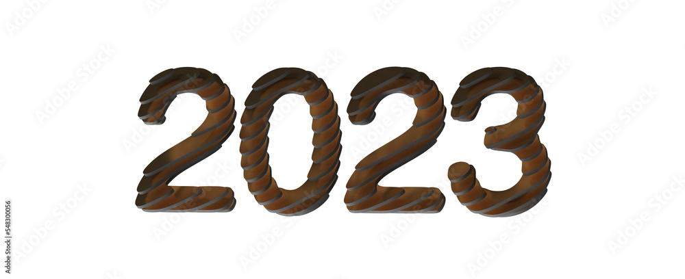 Poster Typography design of 2023 with 3d style