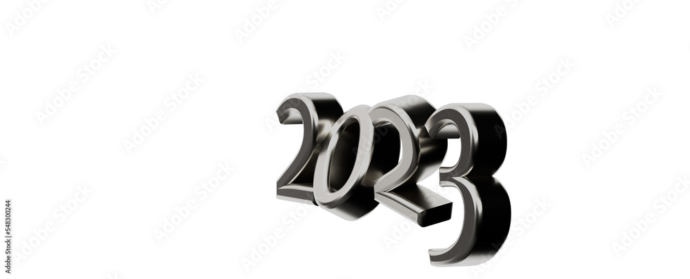 Poster typography design of 2023 with 3d style