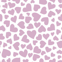 Fototapeta na wymiar seamless vector pattern with hearts, valentine day, violet hearts 