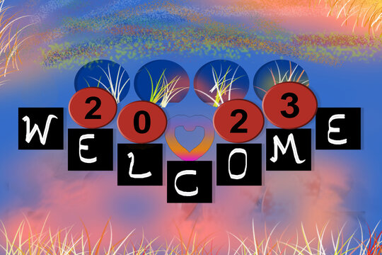 bye bye 2022 welcome 2023 happy new year calender merry christmas festival celebration wallpaper