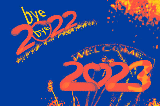 bye bye 2022 welcome 2023 happy new year calender merry christmas festival celebration wallpaper