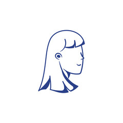 Illustrations drawing of man or women face smiling outline vector icon faceless