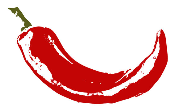 Chili pepper rough stylized print