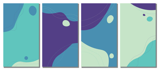 Minimalist abstract hand drawn set background. Vector design illustration.