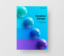 Creative presentation A4 vector design illustration. Premium realistic balls journal cover template.