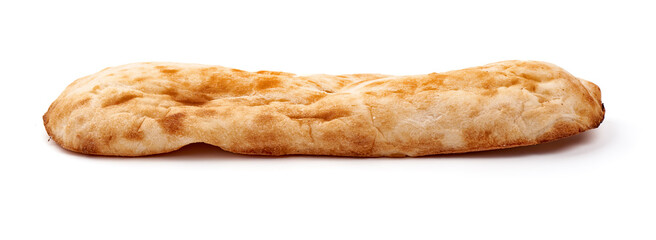 Pita, Flat bread, isolated on white background.