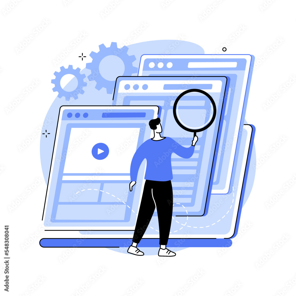 Wall mural copy optimization abstract concept vector illustration.