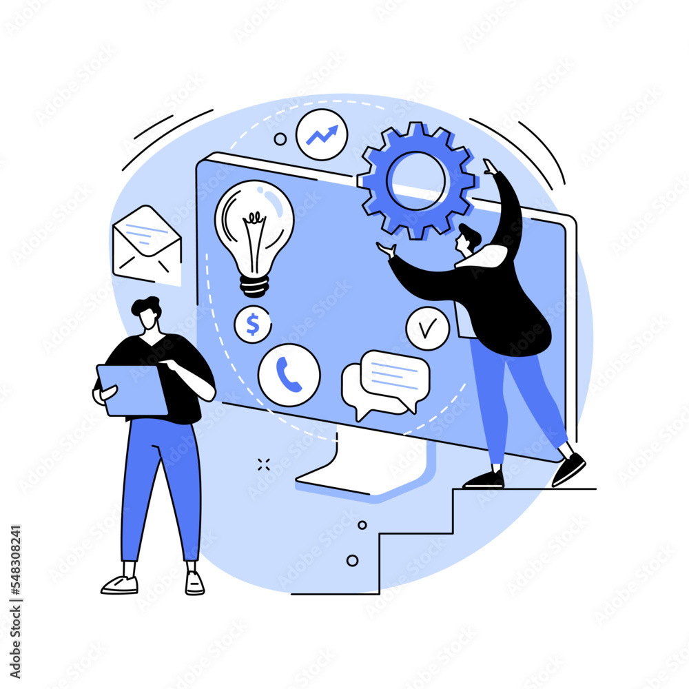 Poster workflow process abstract concept vector illustration.