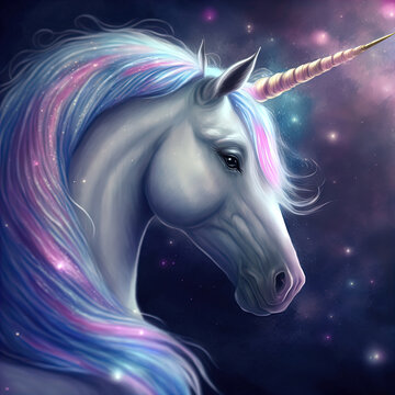 A magnificent unicorn. Mysterious and magical.