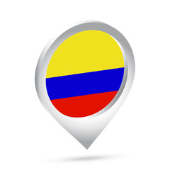 Colombia flag 3d pin icon
