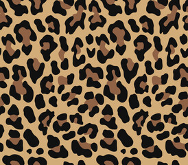 Seamless print leopard vector trendy design on textile, cat animal background