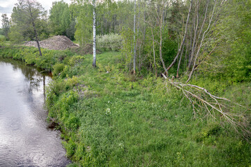 Iecava river, Latvia near Garoza village at springtime