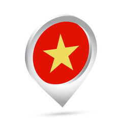Vietnam flag 3d pin icon