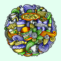 Food and Beverage Doodle Vector Design Illustration