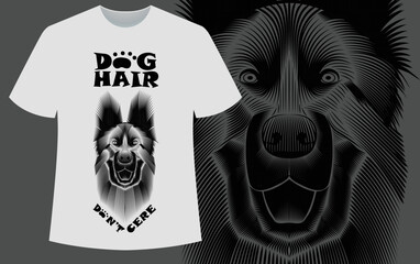black t-shirt vector with dog