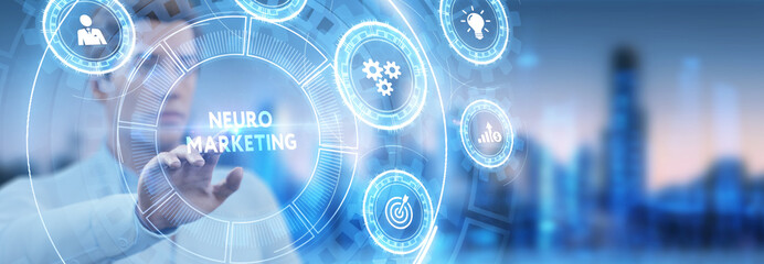 Neuromarketing. Sales and advertising marketing strategy concept. Business, Technology, Internet and network concept.