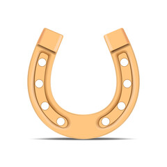 Golden horseshoe isolated on white background