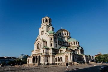 Fototapeta na wymiar St. Alexander Nevsky Cathedral in Sofia, Bulgaria