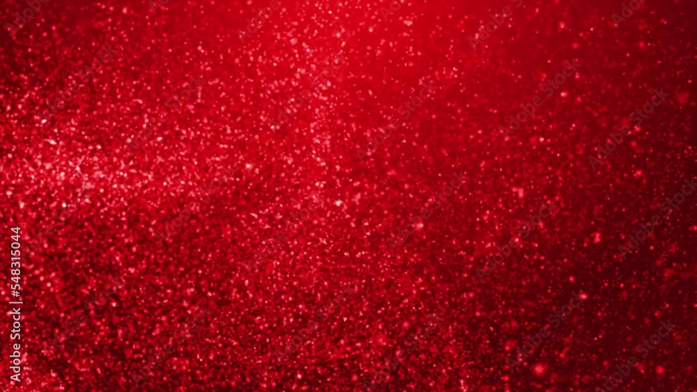 Aufkleber bokeh red particle flying, abstract motion red glitter particle flying with wind luxury background, 
