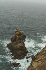 a rainy day at the pointe du raz at the coast of the bretagne