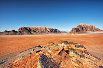 Beautiful desert Wadi Rum, the Jordan Kingdom